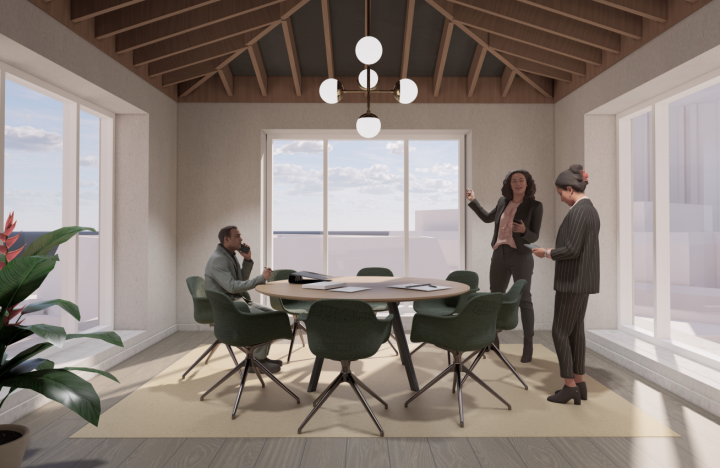 Architect's render of the turret meeting room