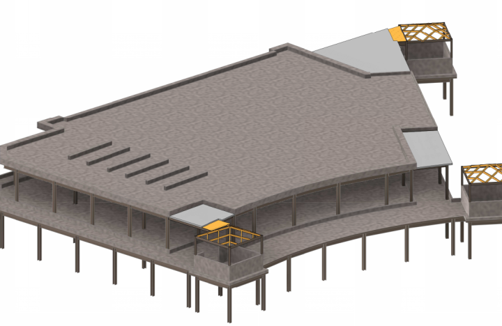 CAD render of the new roof level of Capital House,