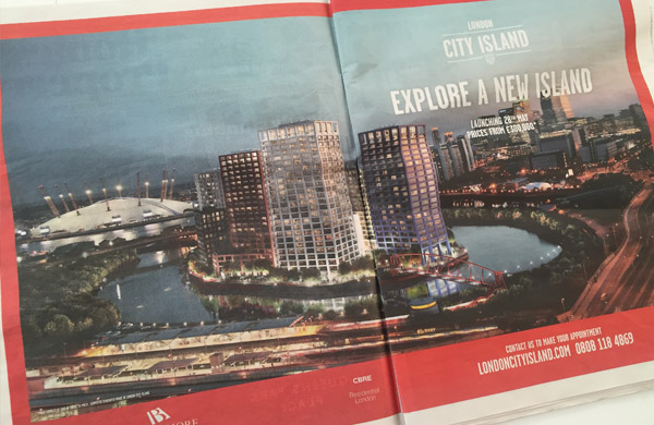 London City Island Bridge - Evening Standard